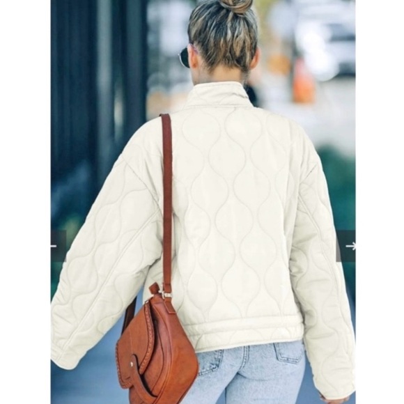 Lucky Brand White Quilted Puffer Jacket Water Resistant Jacket - Picture 3 of 17